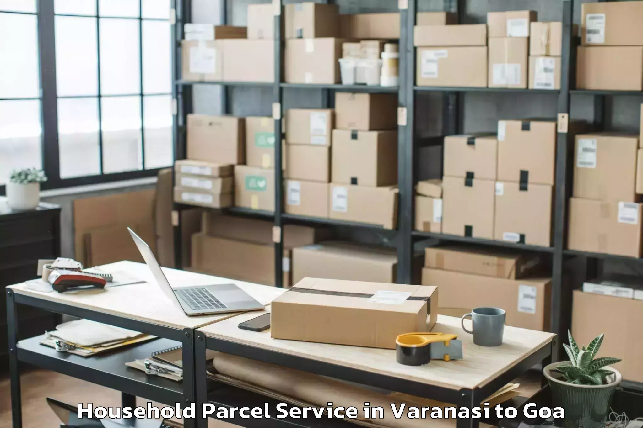 Book Varanasi to Canacona Household Parcel Online